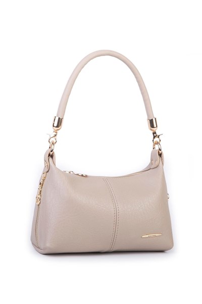 Womens Mini Shoulder and Crossbody Bag with Braided Strap - Sand Victoria