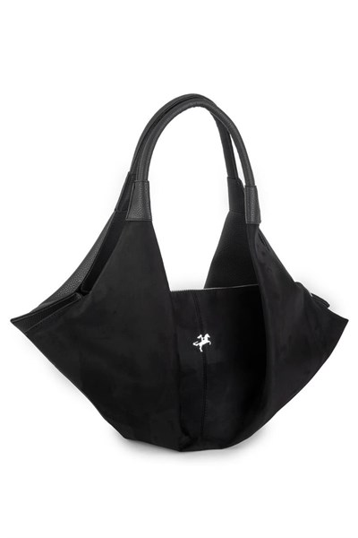 Nas Bag Womens Shoulder Bag - Black Suede