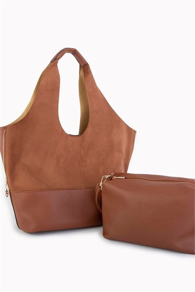 Nas Bag Womens Suede Shoulder Bag - Tan
