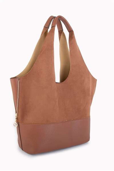 Nas Bag Womens Suede Shoulder Bag - Tan