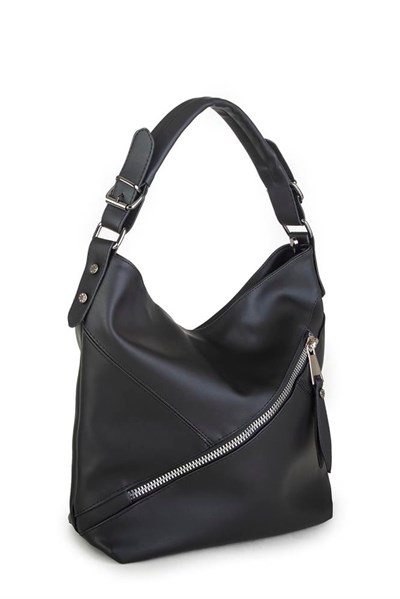 Nas Bag Women’s Shoulder Bag with Chain Detail - Black Dona