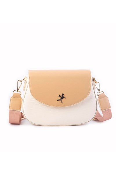 Nas Bag Womens Shoulder and Crossbody Bag Double Strap Bag - Cream Camel Lcst