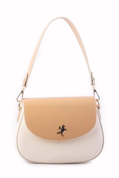 Nas Bag Womens Shoulder and Crossbody Bag Double Strap Bag - Cream Camel Lcst
