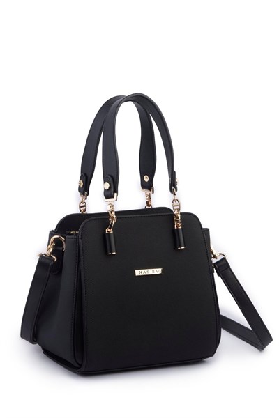 Nas Bag Womens Simple and Stylish Hand and Shoulder Bag - Black Lacst