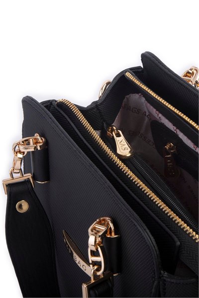 Nas Bag Womens Simple and Stylish Hand and Shoulder Bag - Black Lacst