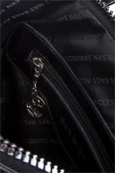 Nas Bag Kadın Sırt Çantası Simli - Siyah