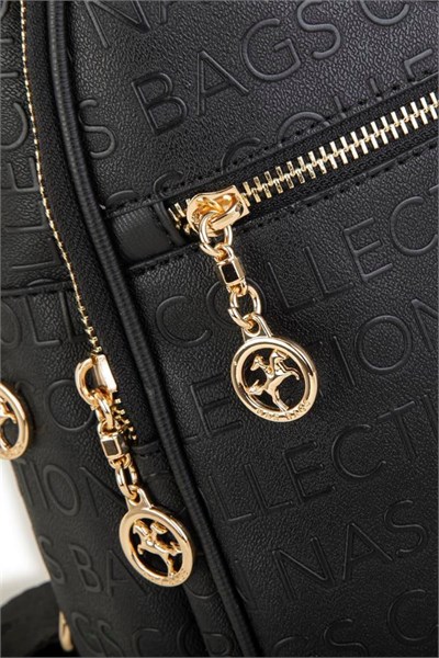 Nas Bag Women’s Embossed Backpack - Black
