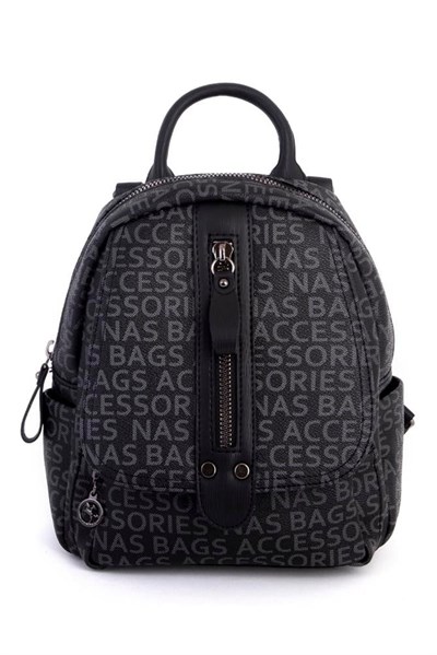 Nas Bag Women’s Convertible Backpack and Shoulder Bag - Black Printed