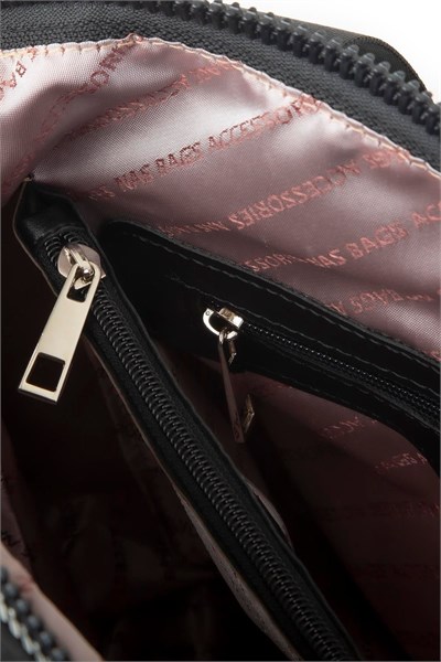Nas Bag Women’s Sparkly Zippered Elegant Shoulder Bag with Adjustable Strap - Black Glitter