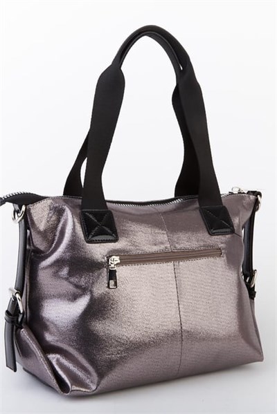 Nas Bag Women’s Sparkly Zippered Elegant Shoulder Bag with Adjustable Strap - Gray Glitter