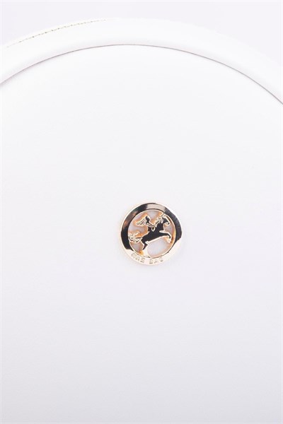 Nas Bag Women’s Round Oval Summer Fashion Bag with Leather - White