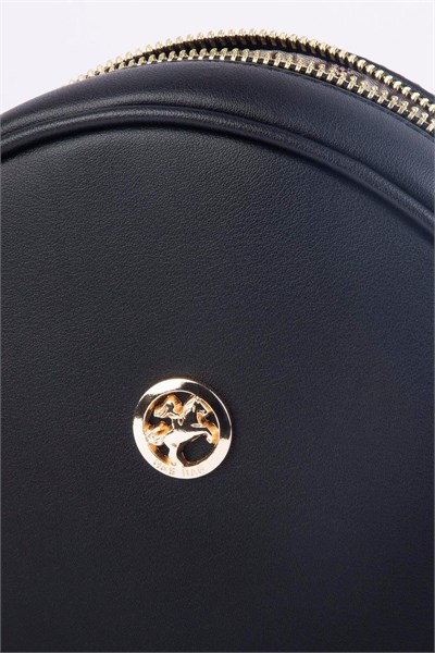 Nas Bag Women’s Round Oval Summer Fashion Bag with Leather - Black