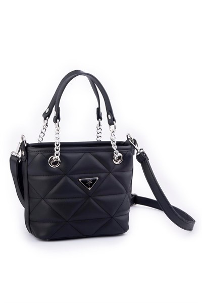 Nas Bag Mini Women’s Quilted Chain Hand and Crossbody Bag - Black