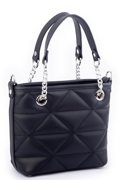 Nas Bag Mini Women’s Quilted Chain Hand and Crossbody Bag - Black