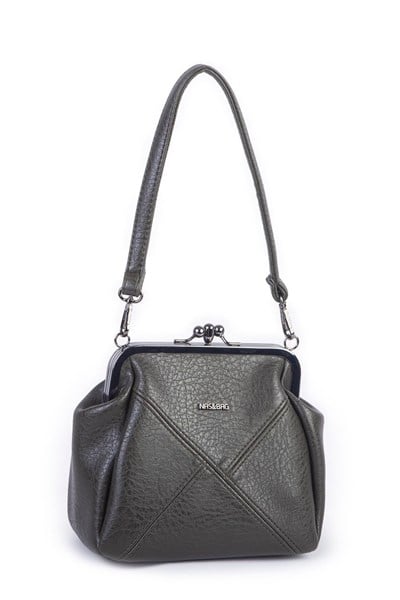 Nas Bag Mini Vintage Women’s Purse-Frame Clasp Shoulder & Crossbody Bag - Khaki, Victoria (20 × 17 cm)