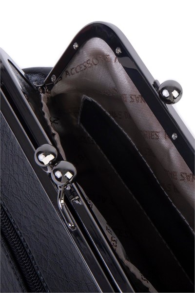Nas Bag Mini Vintage Women’s Purse-Frame Clasp Shoulder & Crossbody Bag - Black, Victoria