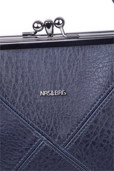 Nas Bag Mini Vintage Women’s Purse-Frame Clasp Shoulder & Crossbody Bag - Navy, Victoria (20 × 17 cm)