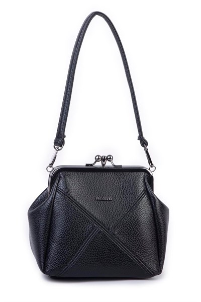 Nas Bag Mini Vintage Women’s Purse-Frame Clasp Shoulder & Crossbody Bag - Black, Lopez (20 × 17 cm)