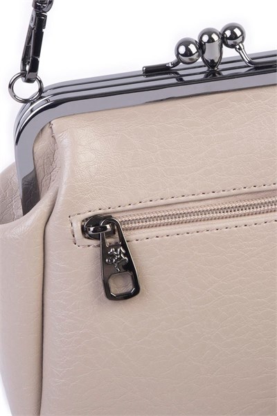 Nas Bag Mini Vintage Women’s Purse-Frame Clasp Shoulder & Crossbody Bag - Sand, Victoria (20 × 17 cm)