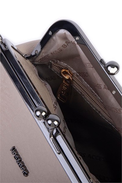 Nas Bag Mini Vintage Women’s Purse-Frame Clasp Shoulder & Crossbody Bag - Sand, Victoria (20 × 17 cm)