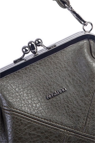 Nas Bag Mini Vintage Women’s Purse-Frame Clasp Shoulder & Crossbody Bag - Khaki, Victoria (20 × 17 cm)