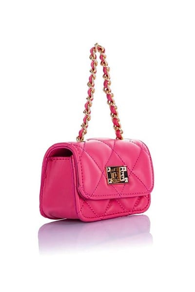 Nas Bag Original Mini Hand and Wallet Bag Quilted with Chain Detail - Fuchsia