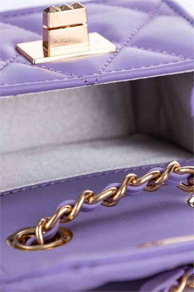 Nas Bag Original Mini Hand and Wallet Bag Quilted with Chain Detail - Lilac