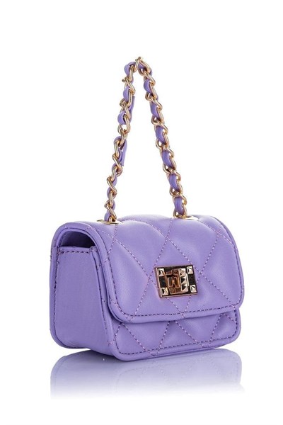 Nas Bag Original Mini Hand and Wallet Bag Quilted with Chain Detail - Lilac
