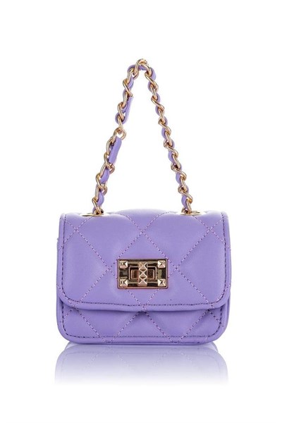 Nas Bag Original Mini Hand and Wallet Bag Quilted with Chain Detail - Lilac