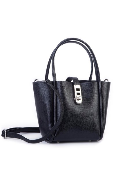 Nas Bag Medium Size Womens Hand and Shoulder Crossbody Bag 18X20 cm - Black Lopez