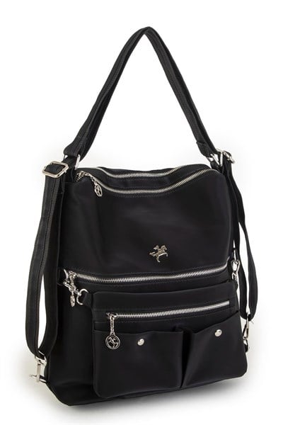 Nas Bag Convertible Backpack and Shoulder Bag - Black Buzzy