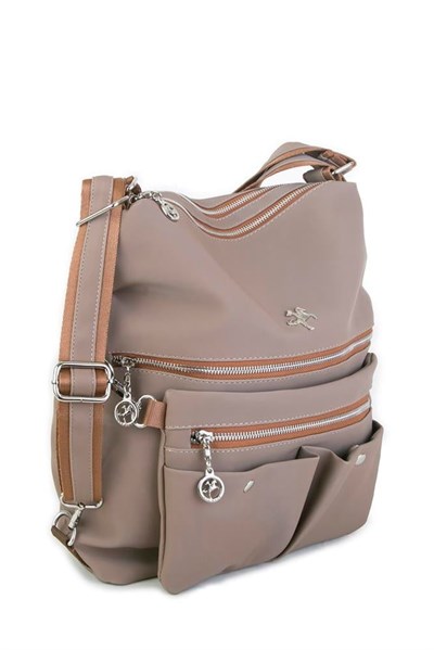 Nas Bag Convertible Backpack and Shoulder Bag - Taupe
