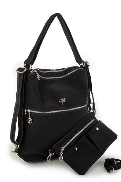 Nas Bag Convertible Backpack and Shoulder Bag - Black Buzzy