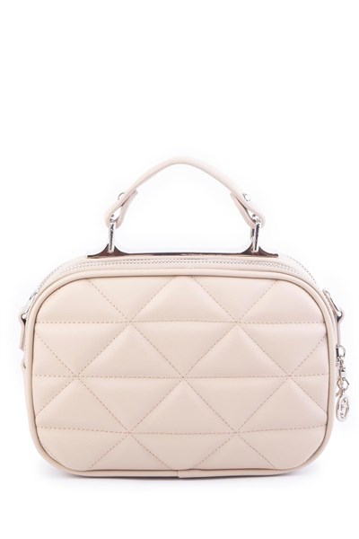 Nas Bag Quilted Double-Compartment Handbag & Crossbody Bag with Chain Strap - Sand, Dona