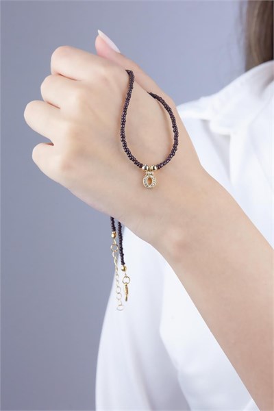 Ö Letter Brown Bead Design Necklace