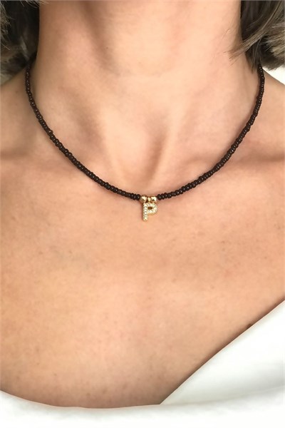P Letter Bead Necklace