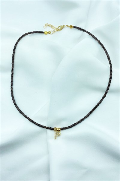 P Letter Bead Necklace