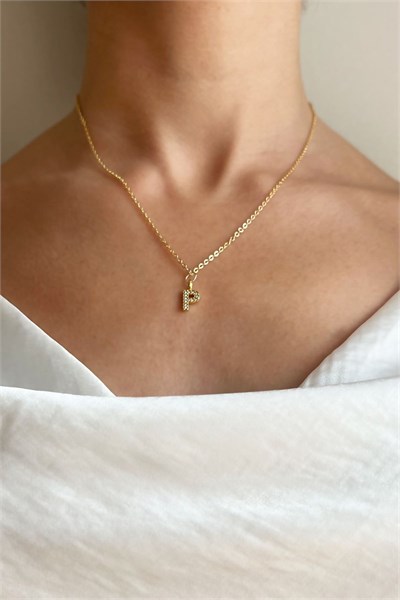 P Letter Gold Chain Necklace