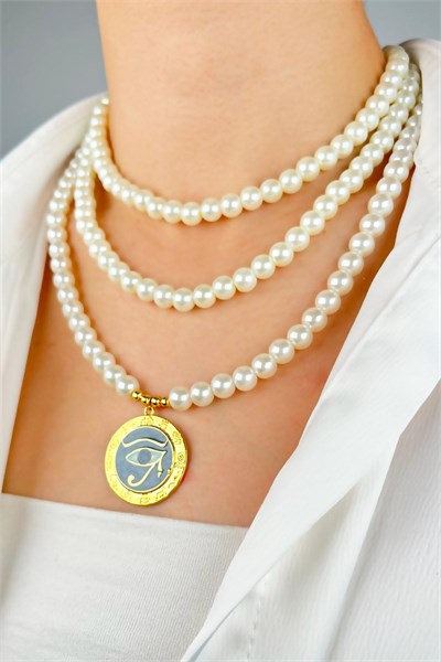 Ra’s Eye Pearl Necklace - Gold