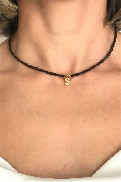 S Letter Bead Necklace