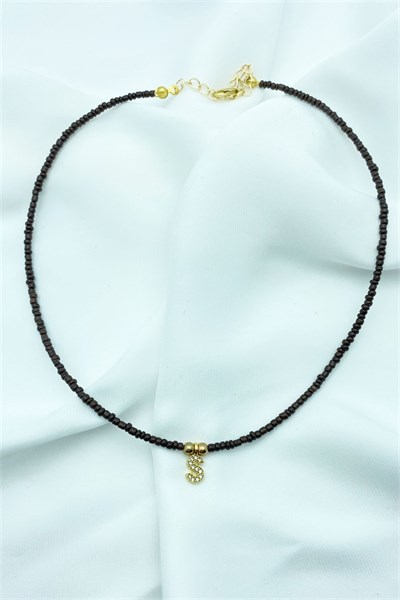 S Letter Bead Necklace