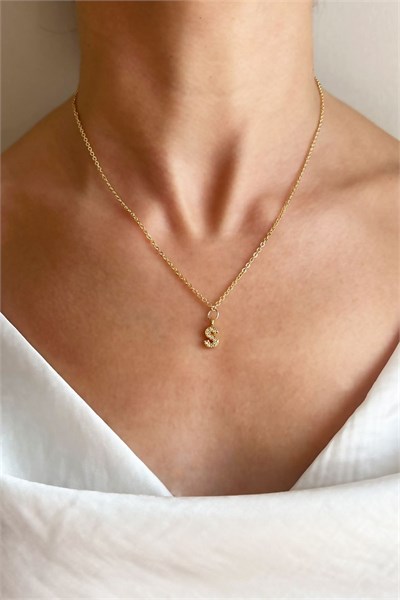 S Letter Gold Chain Necklace