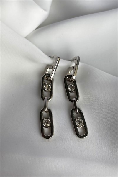 Swarovski Stone Silver Hanging Earrings