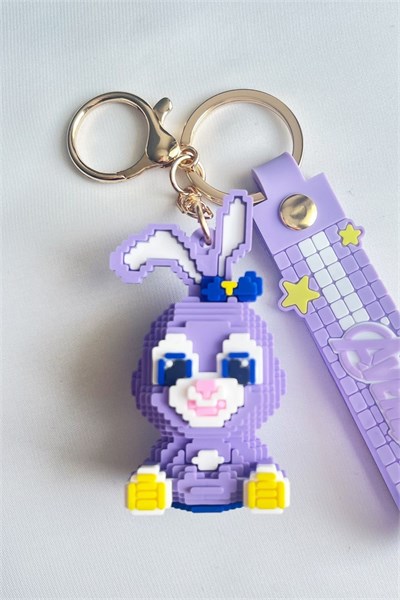 Cute Lego Rabbit Silicone Keychain