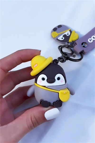 Cute Penguin Grey Keychain