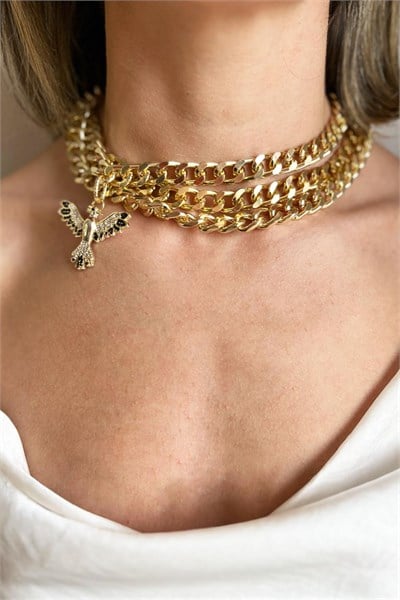 Black Anka Detail Choker Necklace