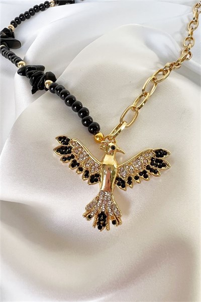 Black Anka Bird Necklace