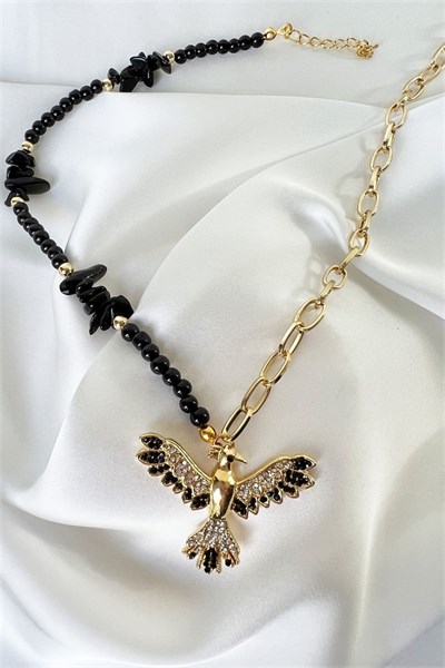 Black Anka Bird Necklace