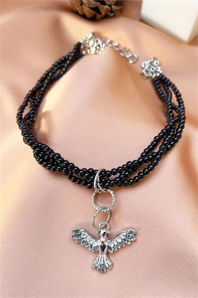 Black Pearl Anka Bird Necklace
