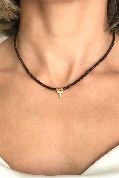 T Letter Bead Necklace